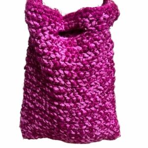 Vintage GAP Pink Chunky Crochet Crossbody Bag Boho Hippie Purse